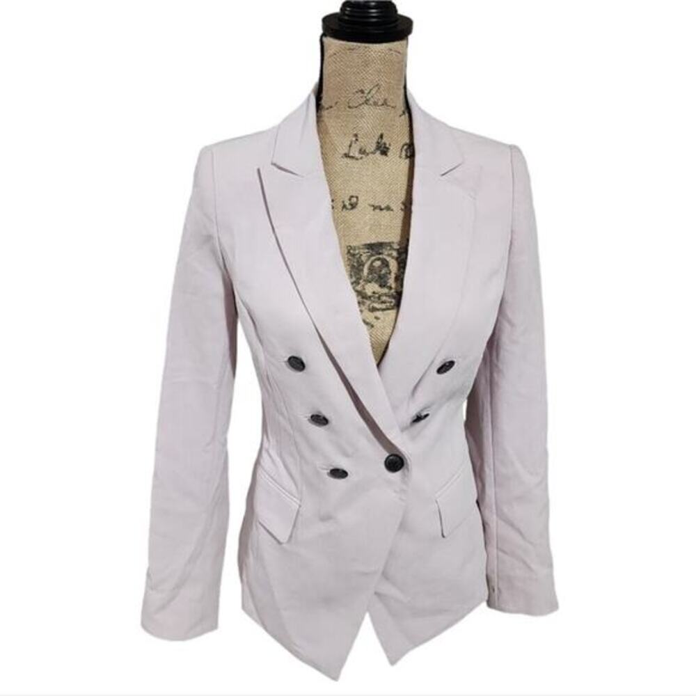 Whbm Double Breasted Blazer Jacket Pale Pink Fitted Business‎ Career Size 2 XS
